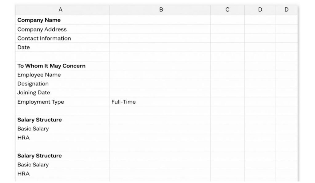 Salary Certificate Format (Sample)