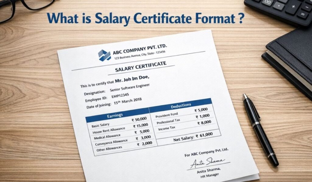 What is Salary Certificate Format ?