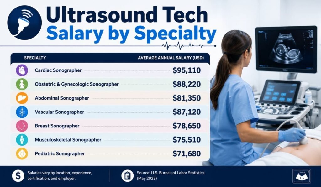 Ultrasound Tech Salary by Specialty