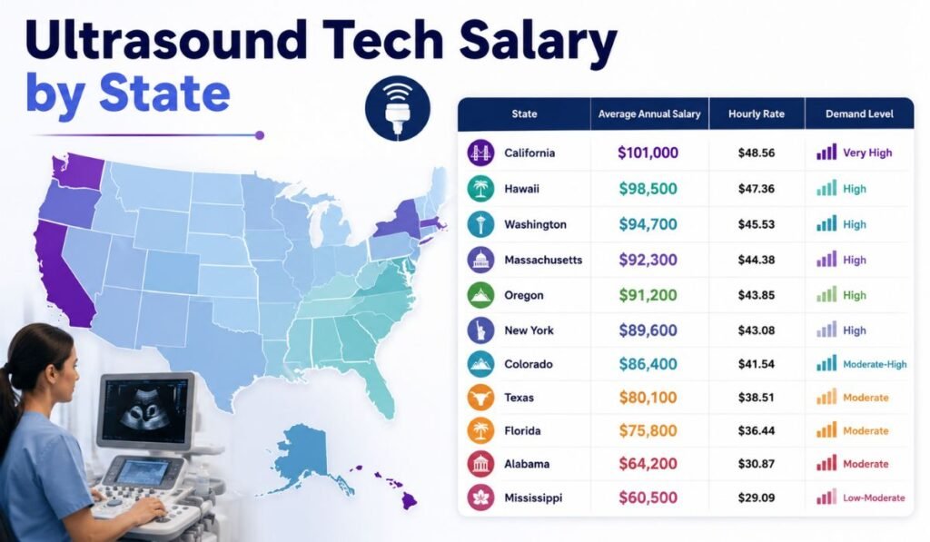 Ultrasound Tech Salary by State
